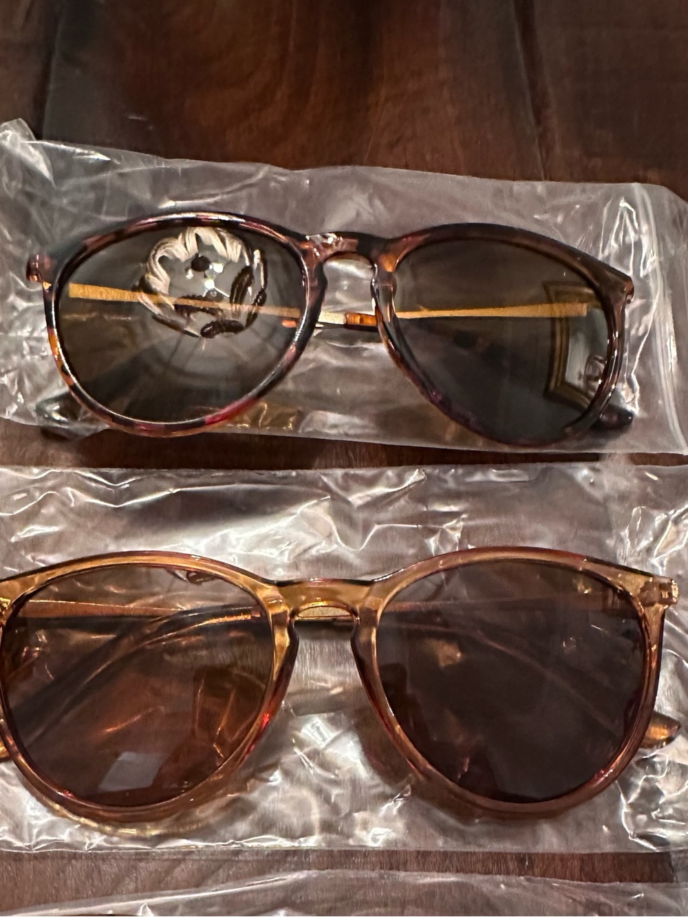 2 Pairs Pack Of Women’s Sunglasses Amber Tan Tortoise One Size